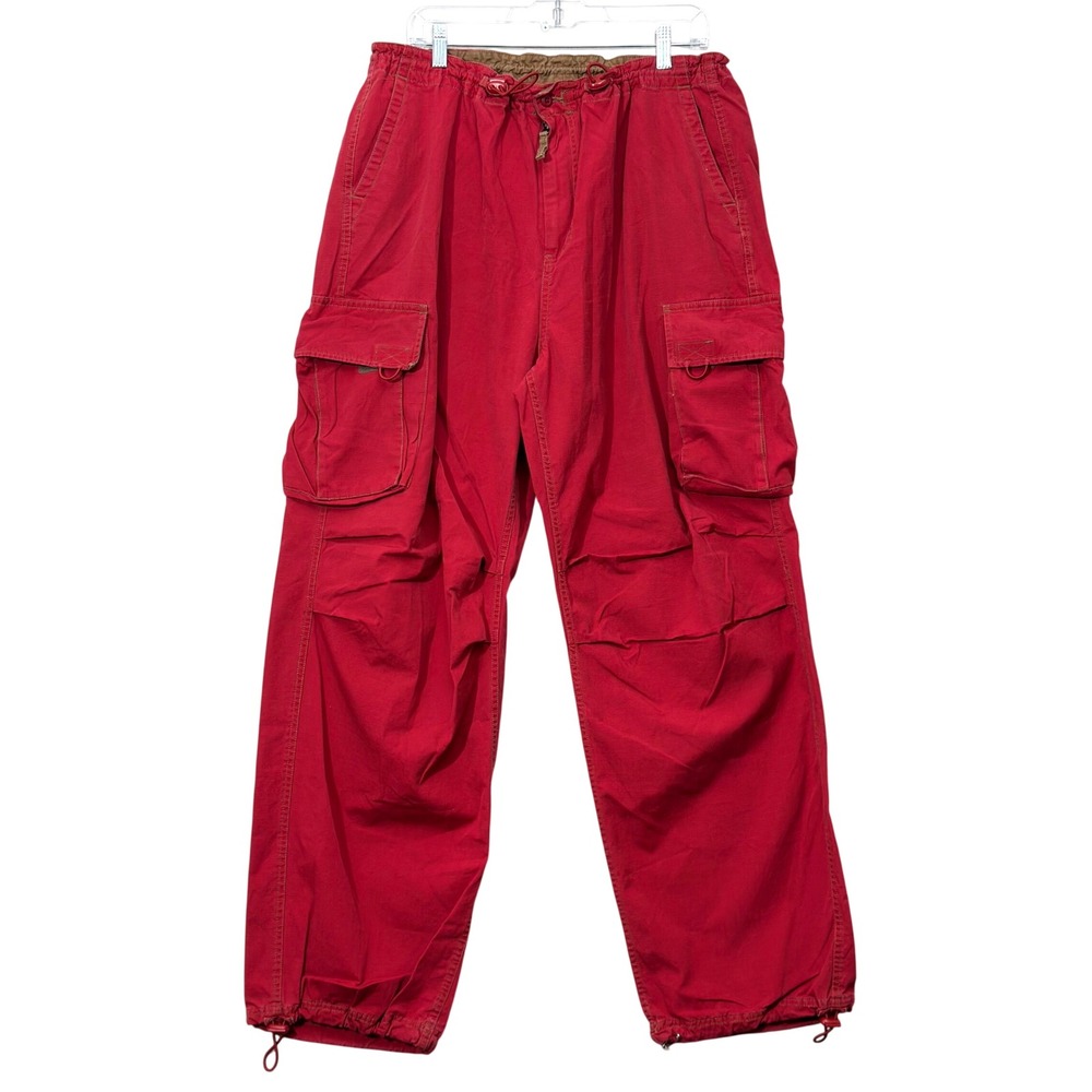 Gap Cargo Pants Mens XL Red Vintage Utility Parachute Cotton Relaxed Fit 1769